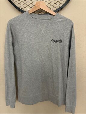 Magnolia Light Gray Crewneck Sweatshirt with Script Logo